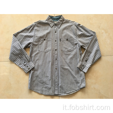 Camicia scozzese a maniche lunghe in cotone 100%